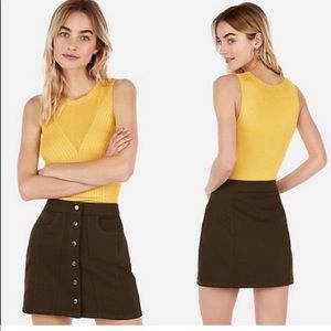 Olive button up skirt from Express - size 6!